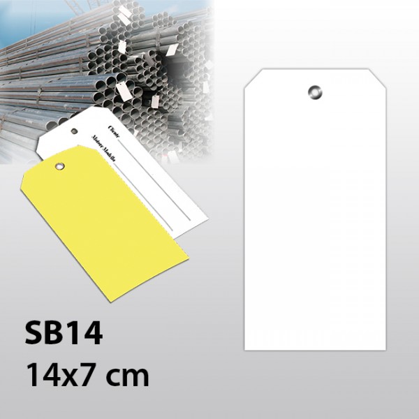 SB14-Hängeetiketten aus Kunststoff 14x7 cm