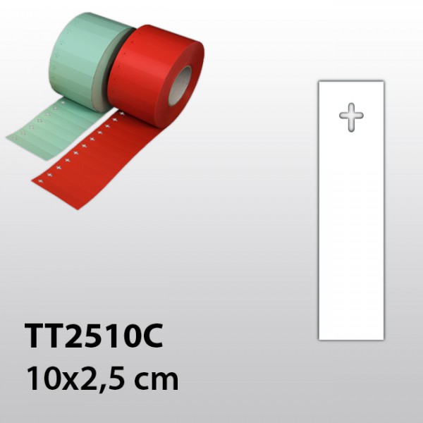 Etiketten mit kreuzförmigem Loch TT2510C